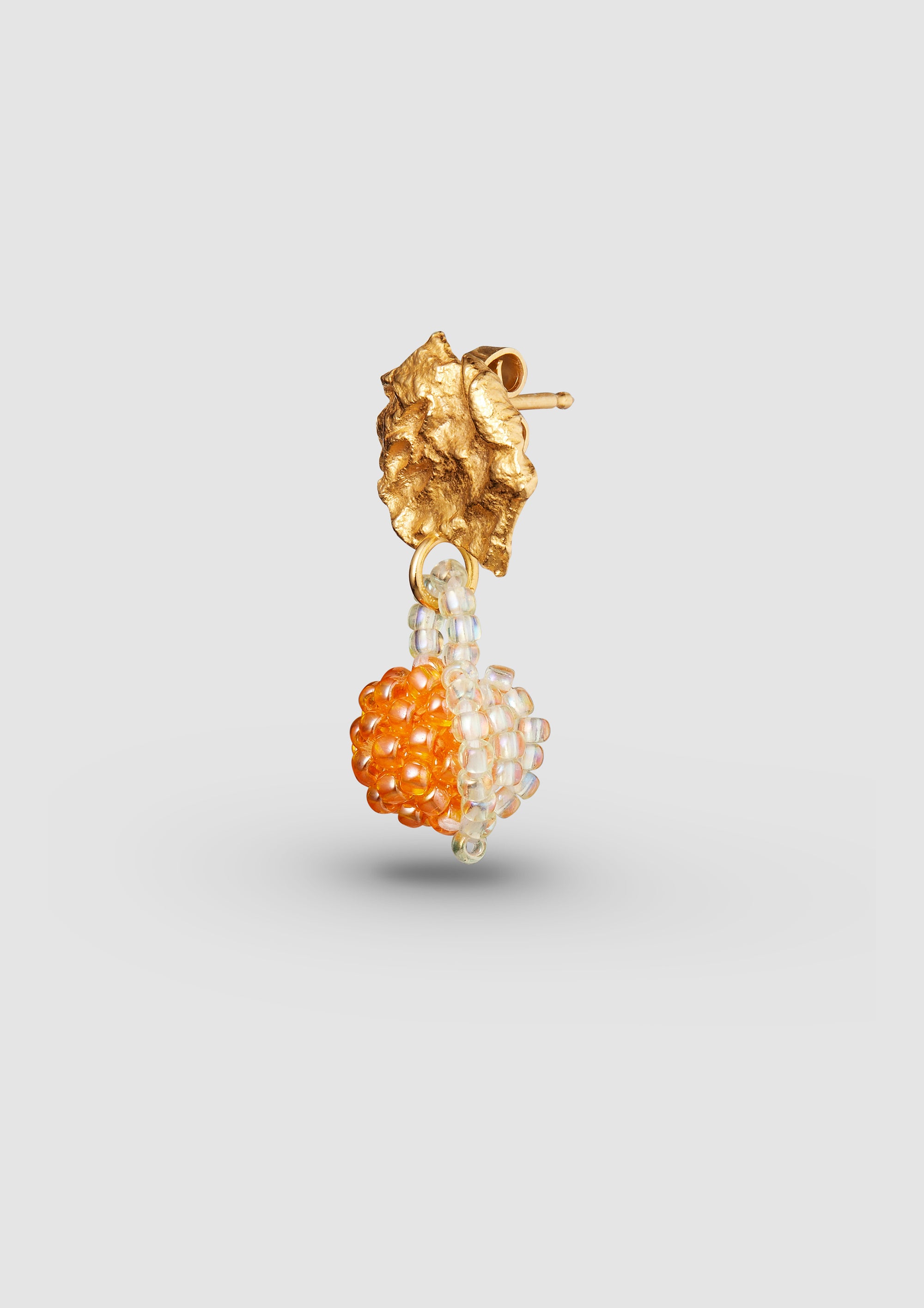 Shiny Orange Blob Earring