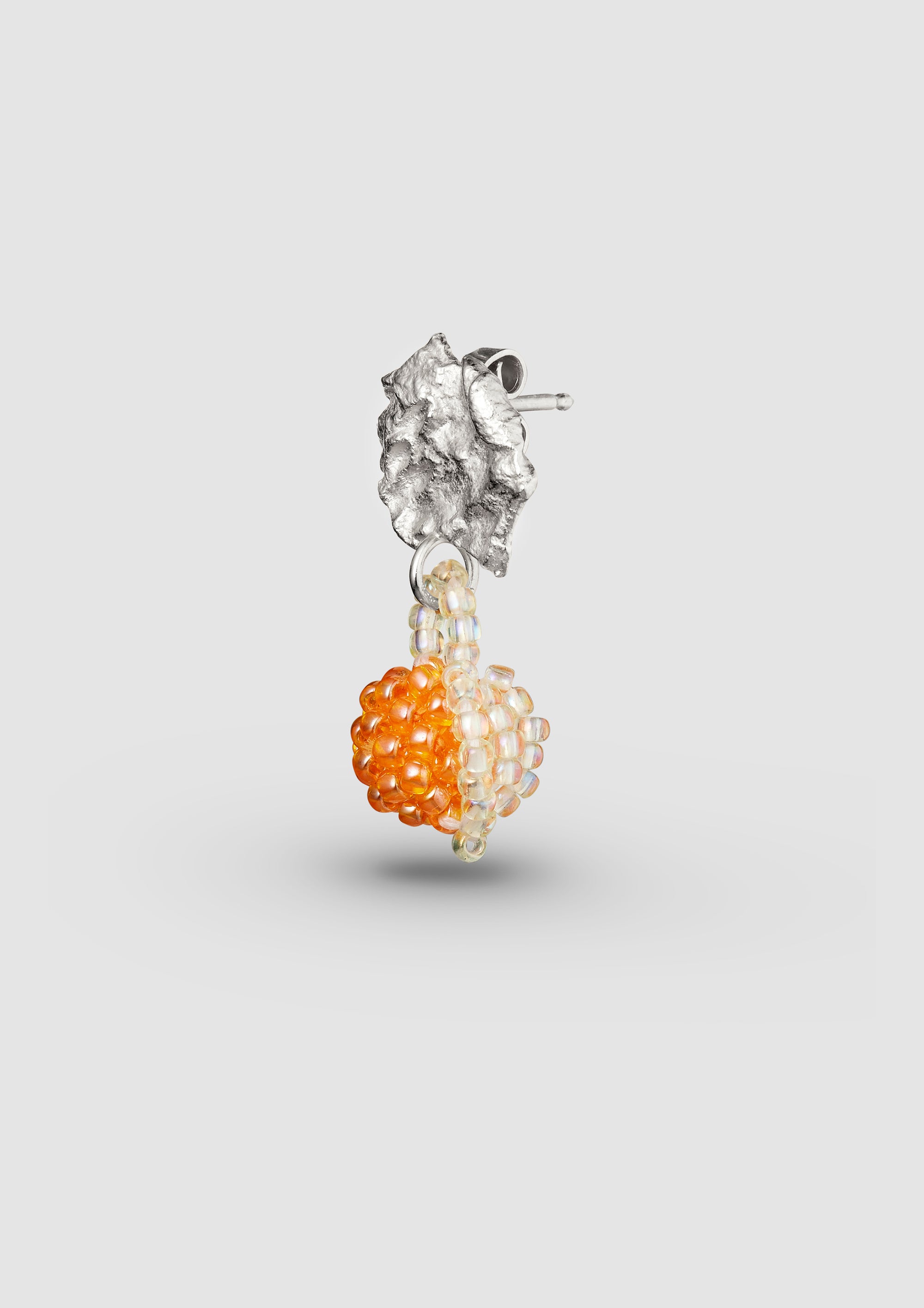 Shiny Orange Blob Earring