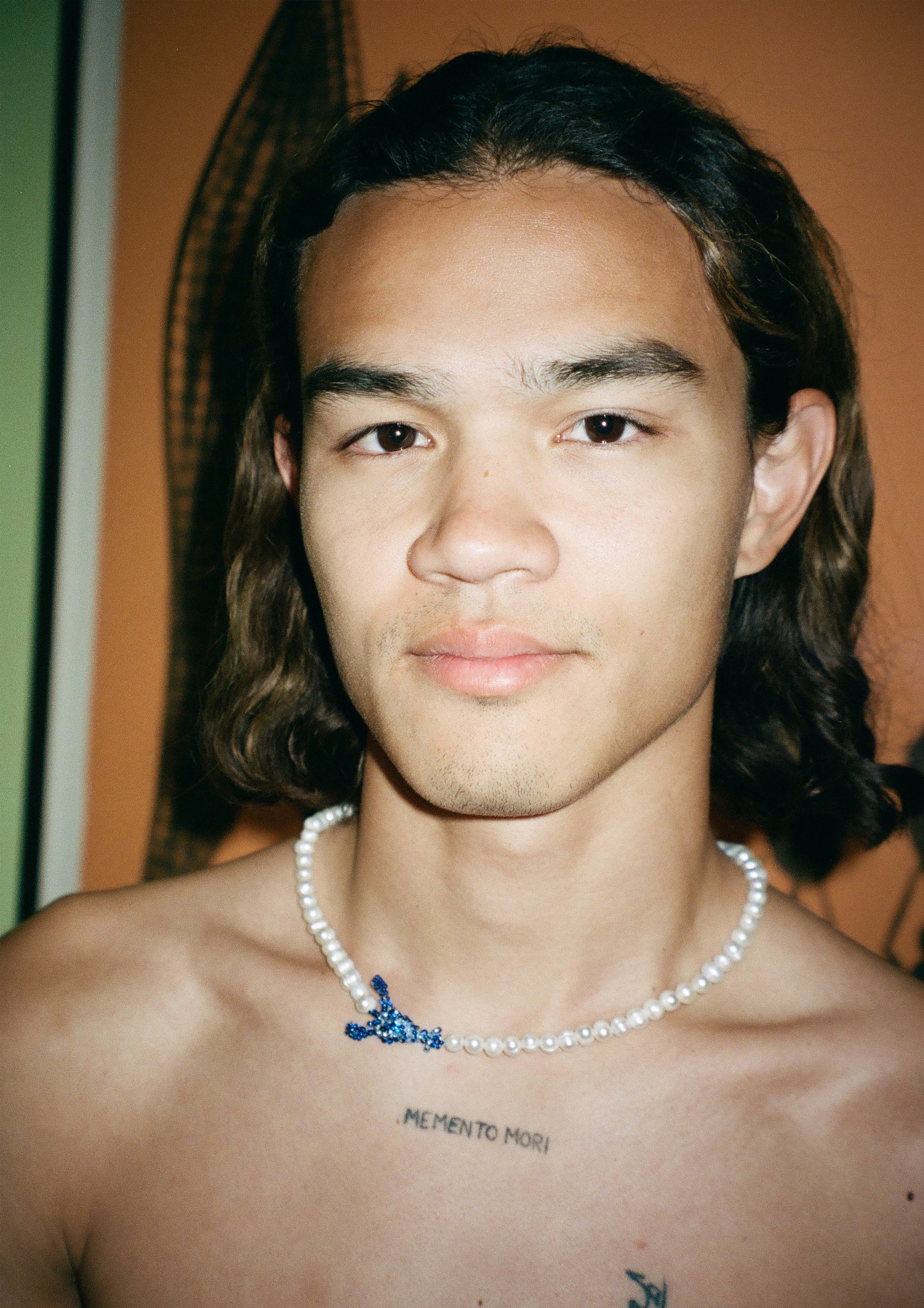 Pearl Blue Lobster Necklace