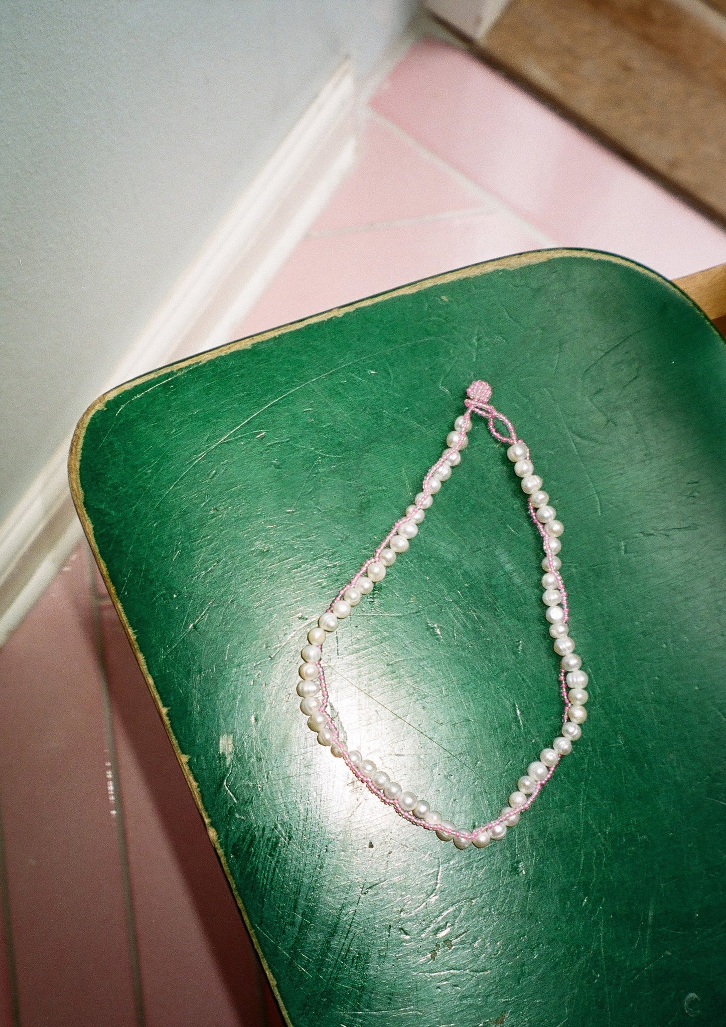 Twisted Pearl Pink Necklace