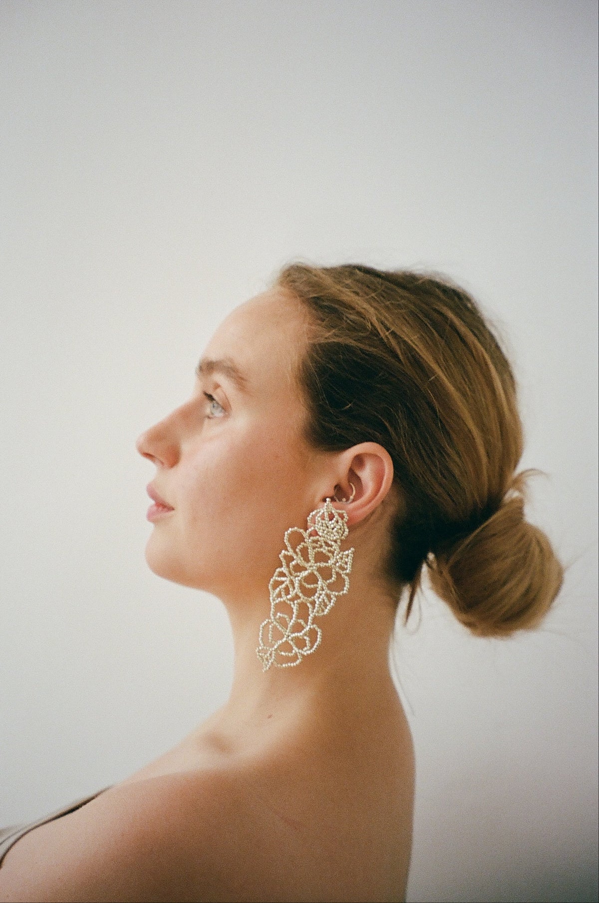 BIG SILVER FLOWER EAR STICKS