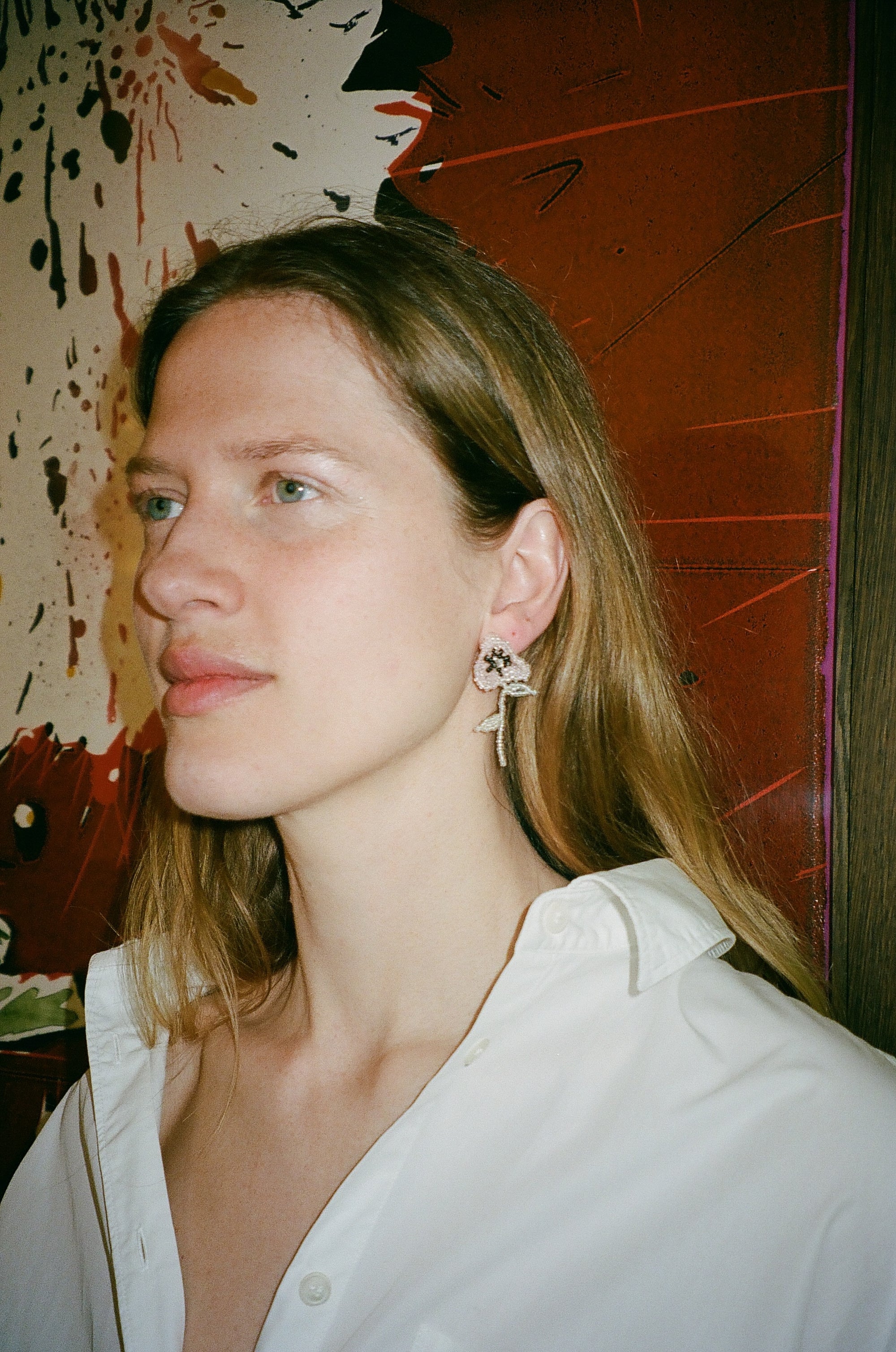 Pink Poppy Ear Stick