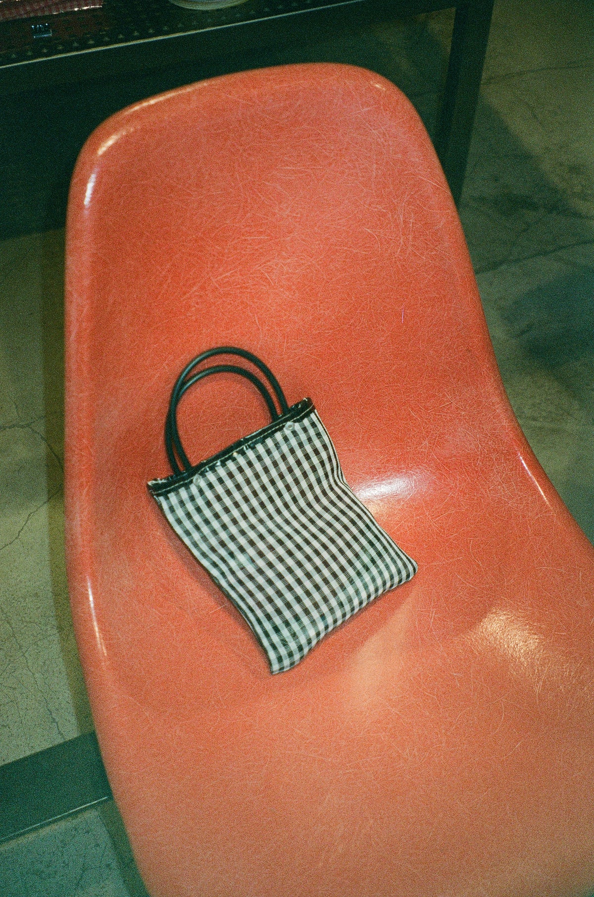 Black Check Mini Market Tote