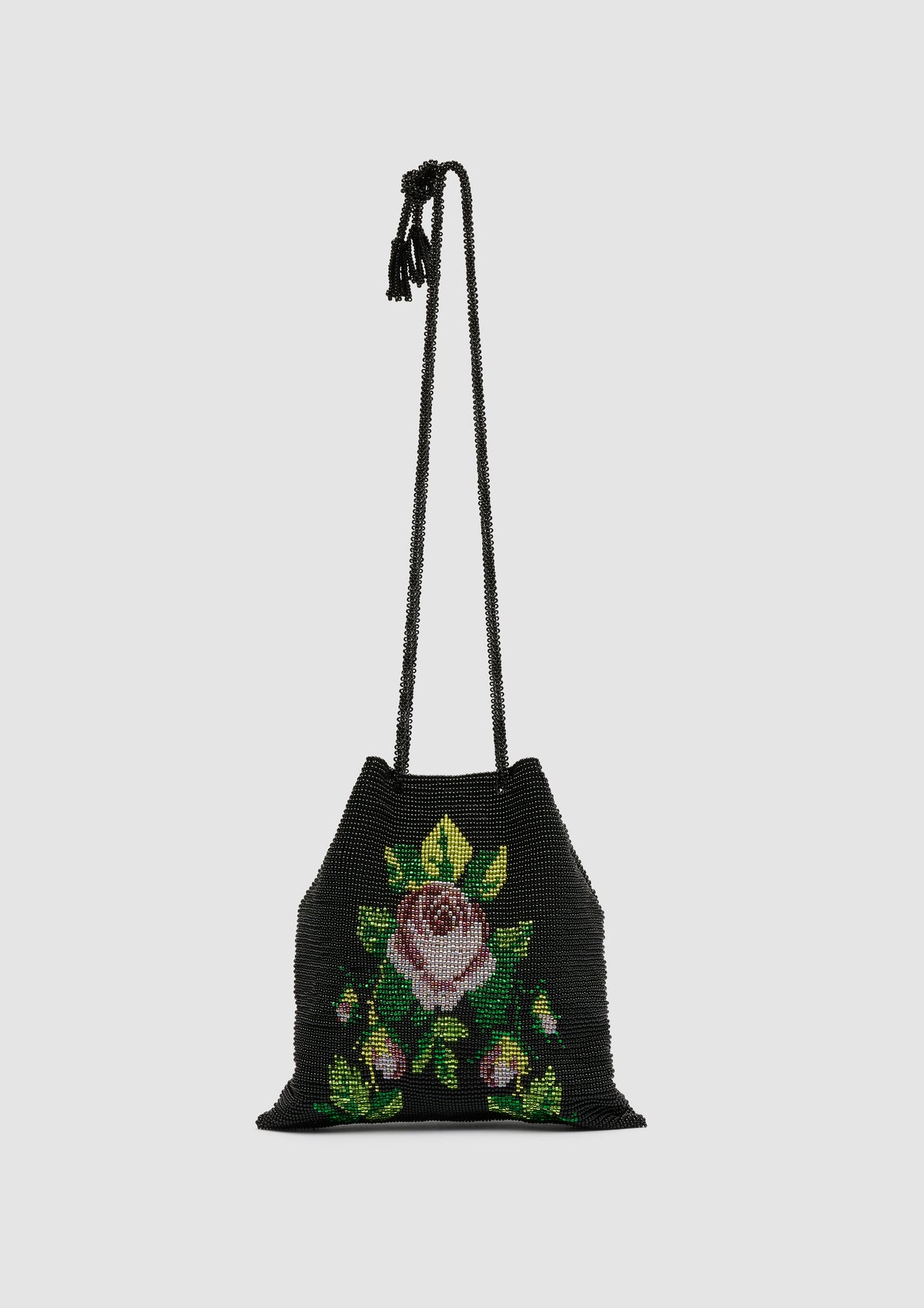 (Pre-order) Black Floral Beaded Bag (Moda Operandi Exclusive)