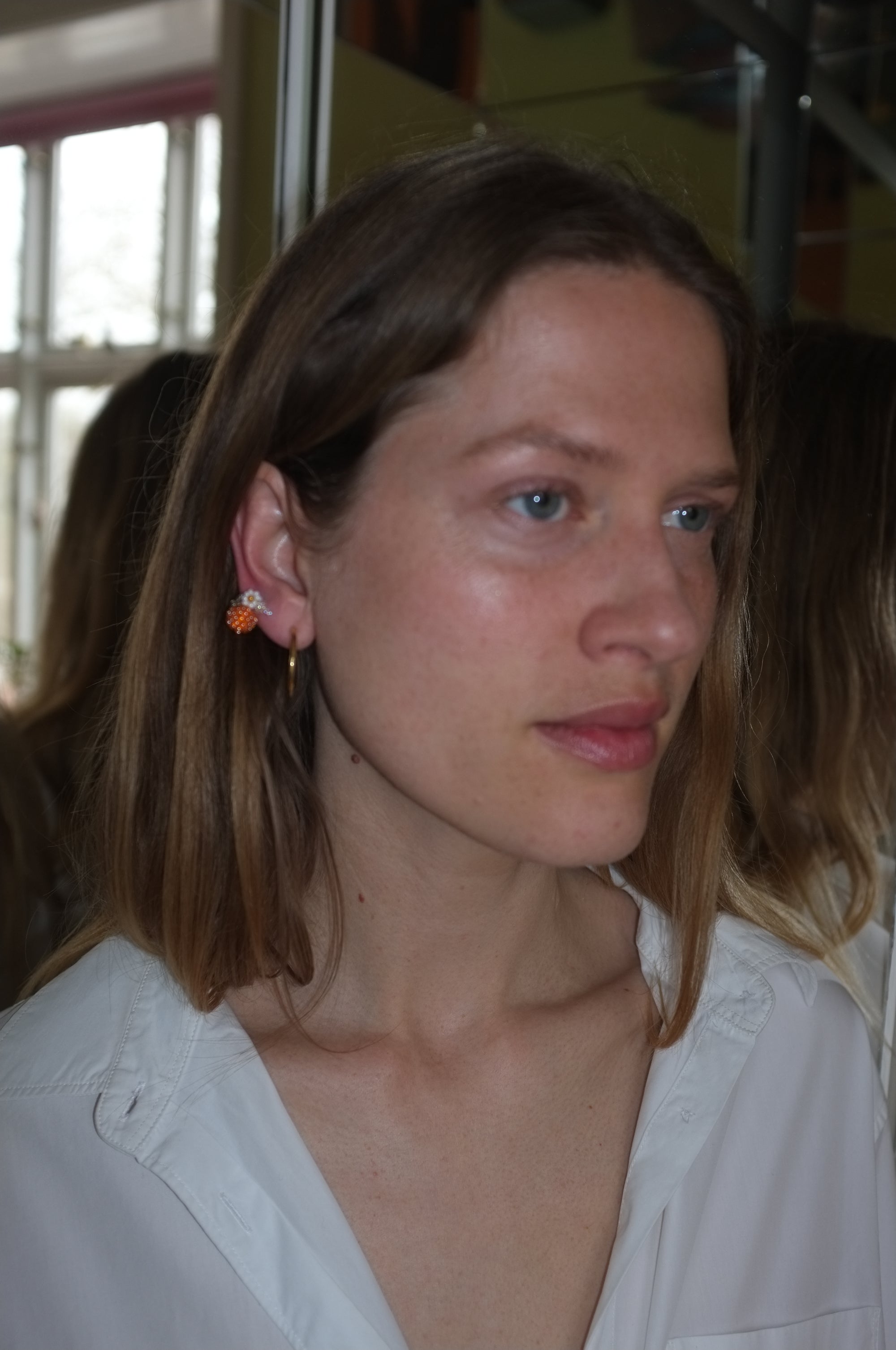 Orange Bloom Ear Stick