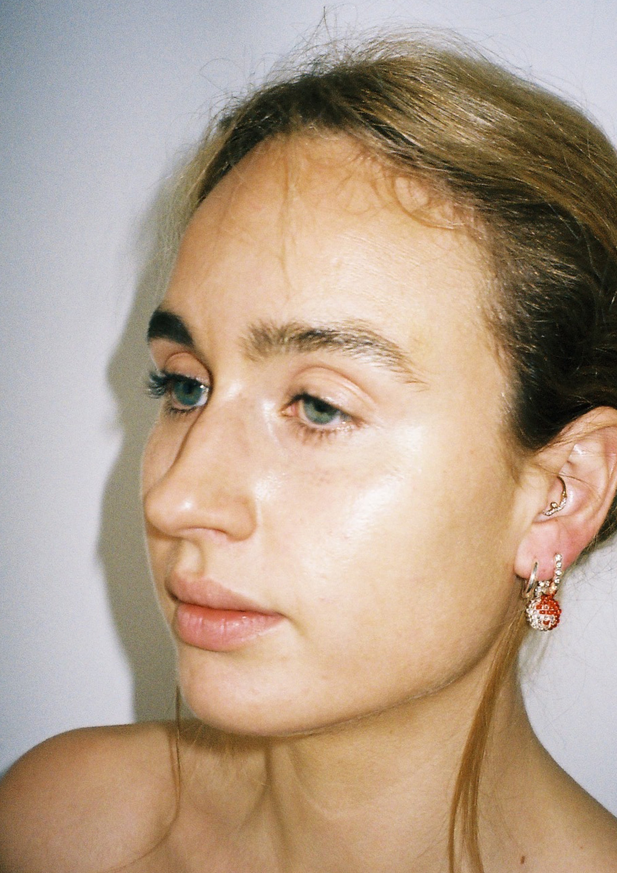 Red Silver Yin Yang Earring