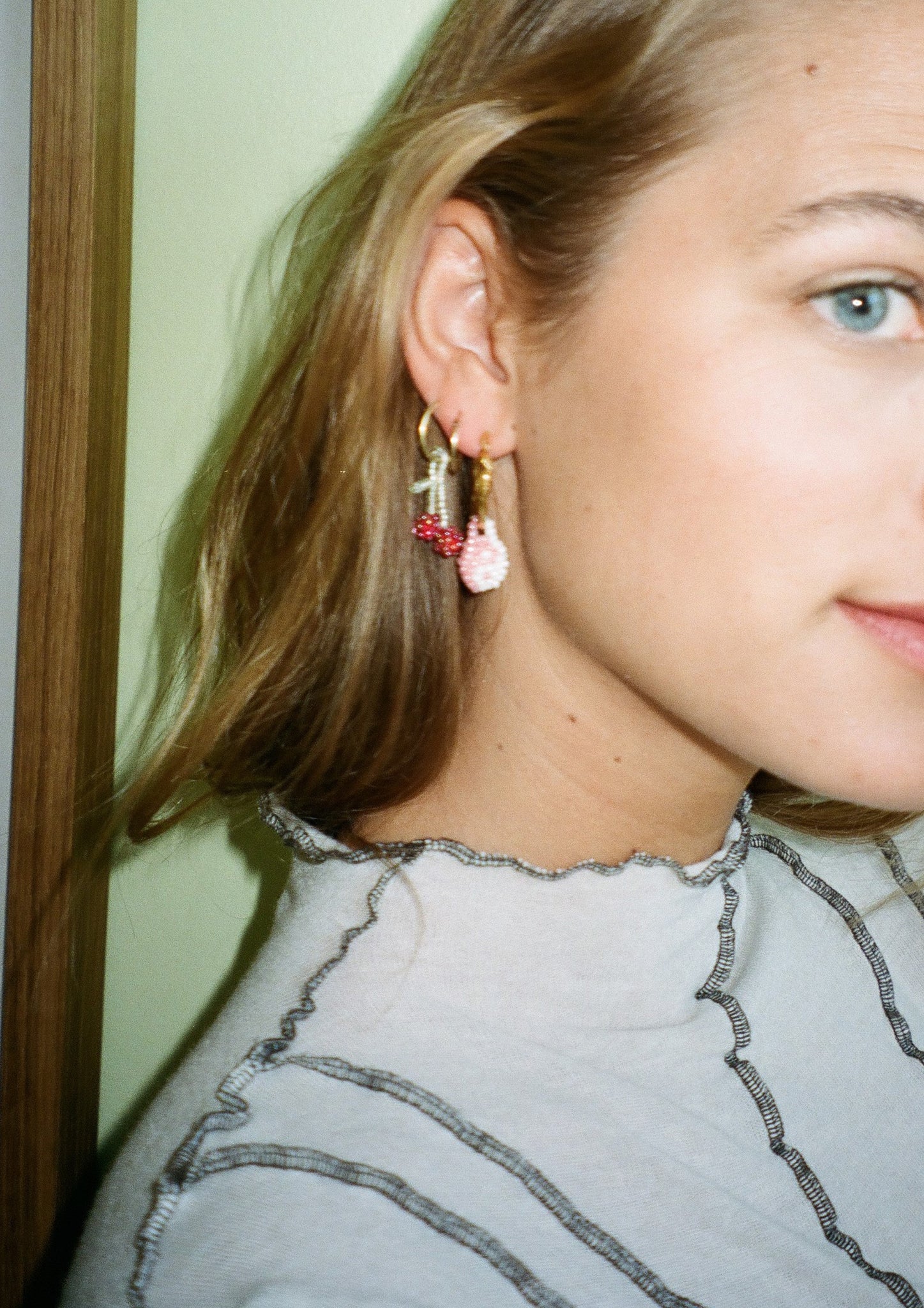 Mini Bright Cherry Earring