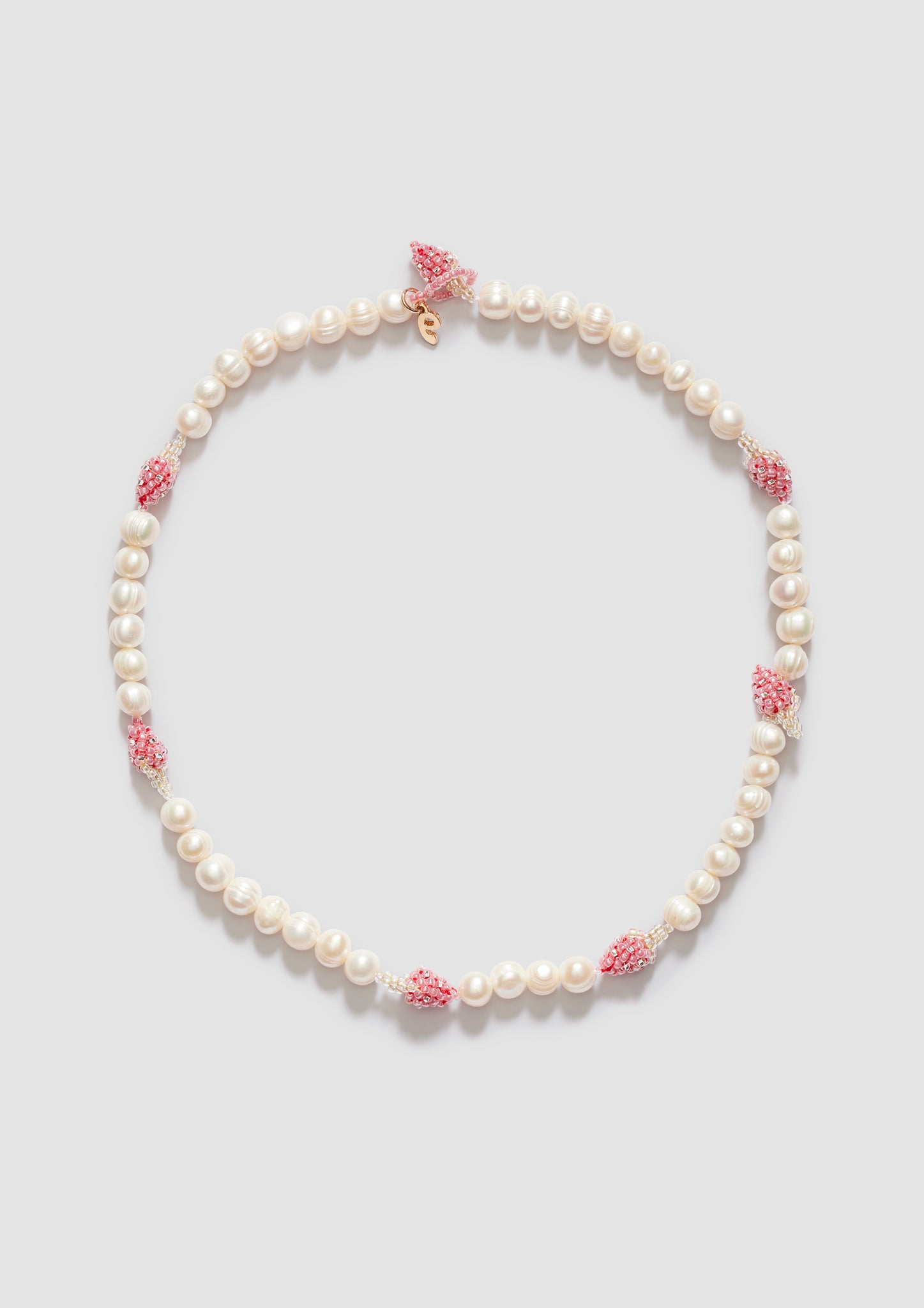 Multi Pearl Pale Strawberry Necklace