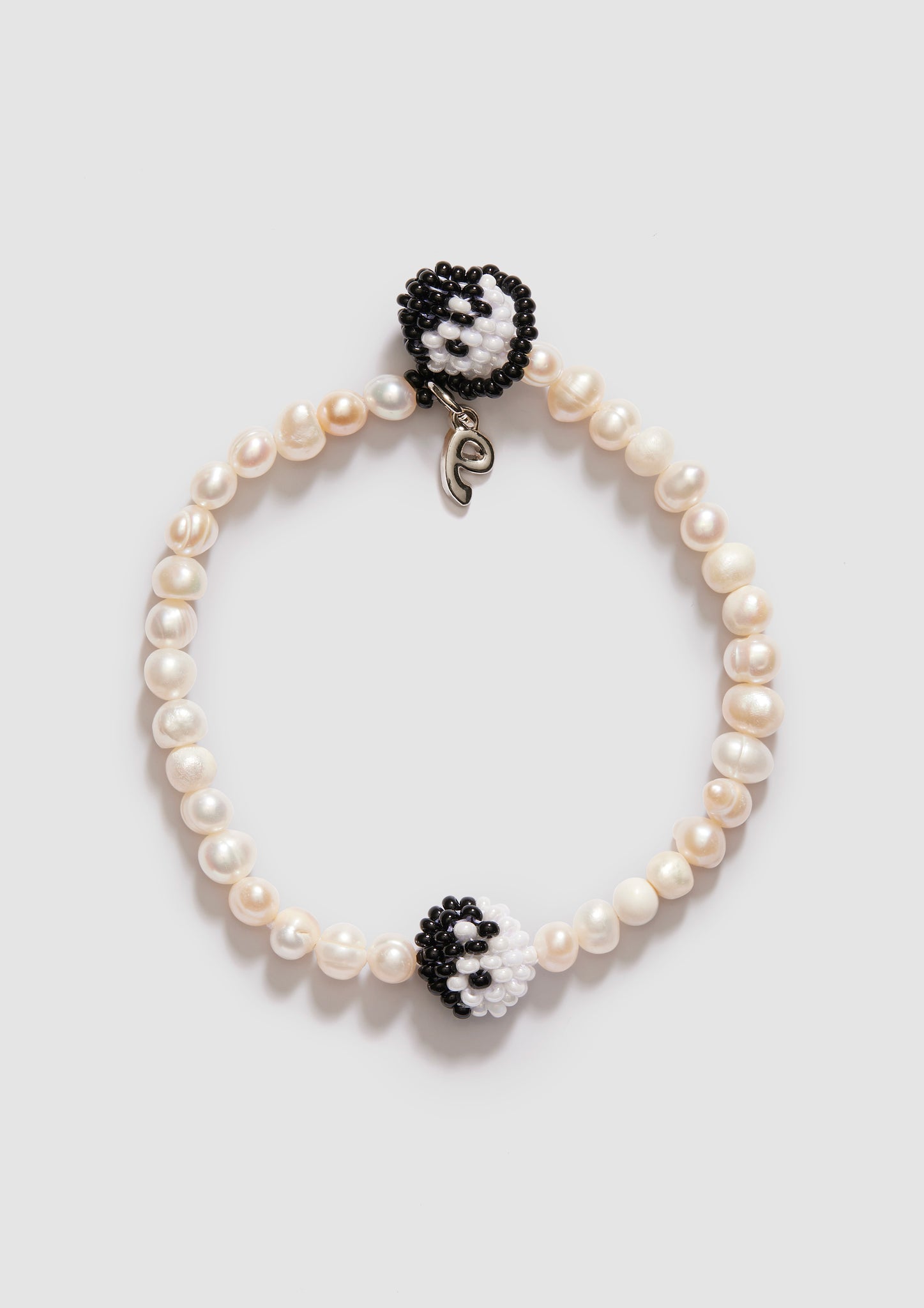 Pearl Black White Yin Yang Bracelet