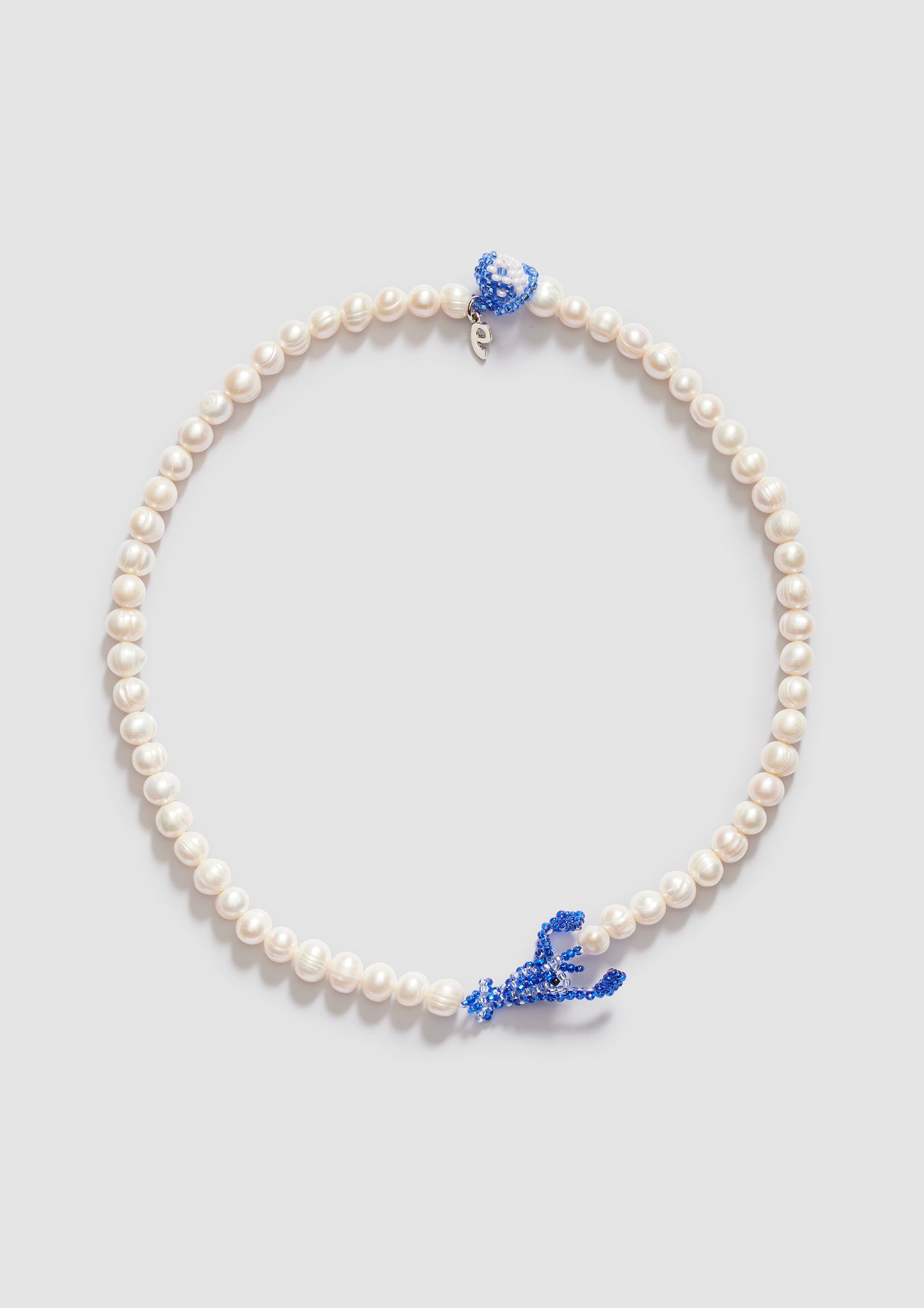 Pearl Blue Lobster Necklace