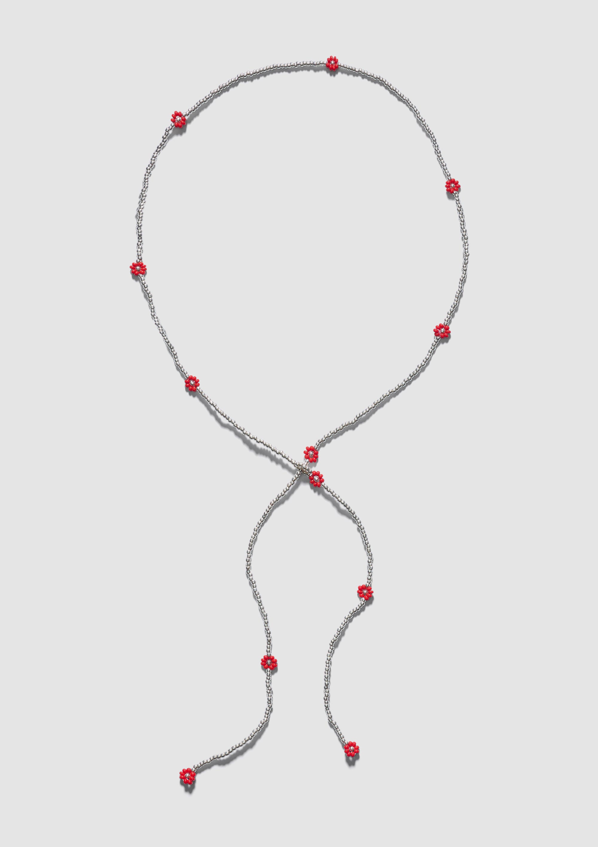 Red Flor Tie Bolo