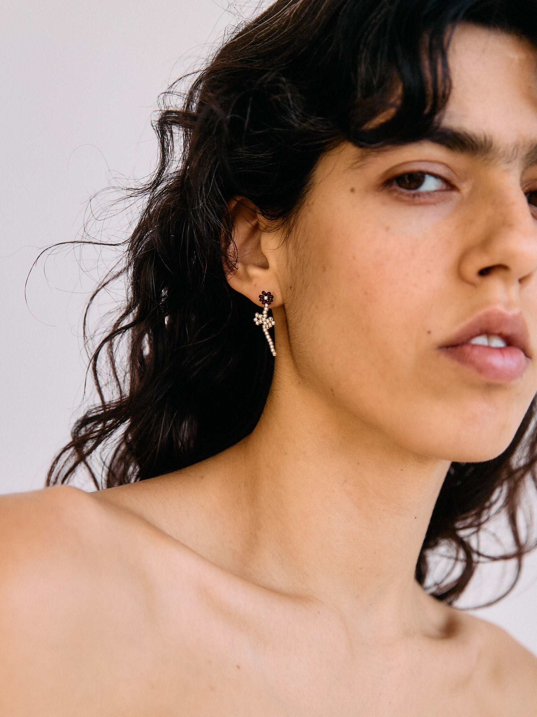 Brown Bloom Ear Stick