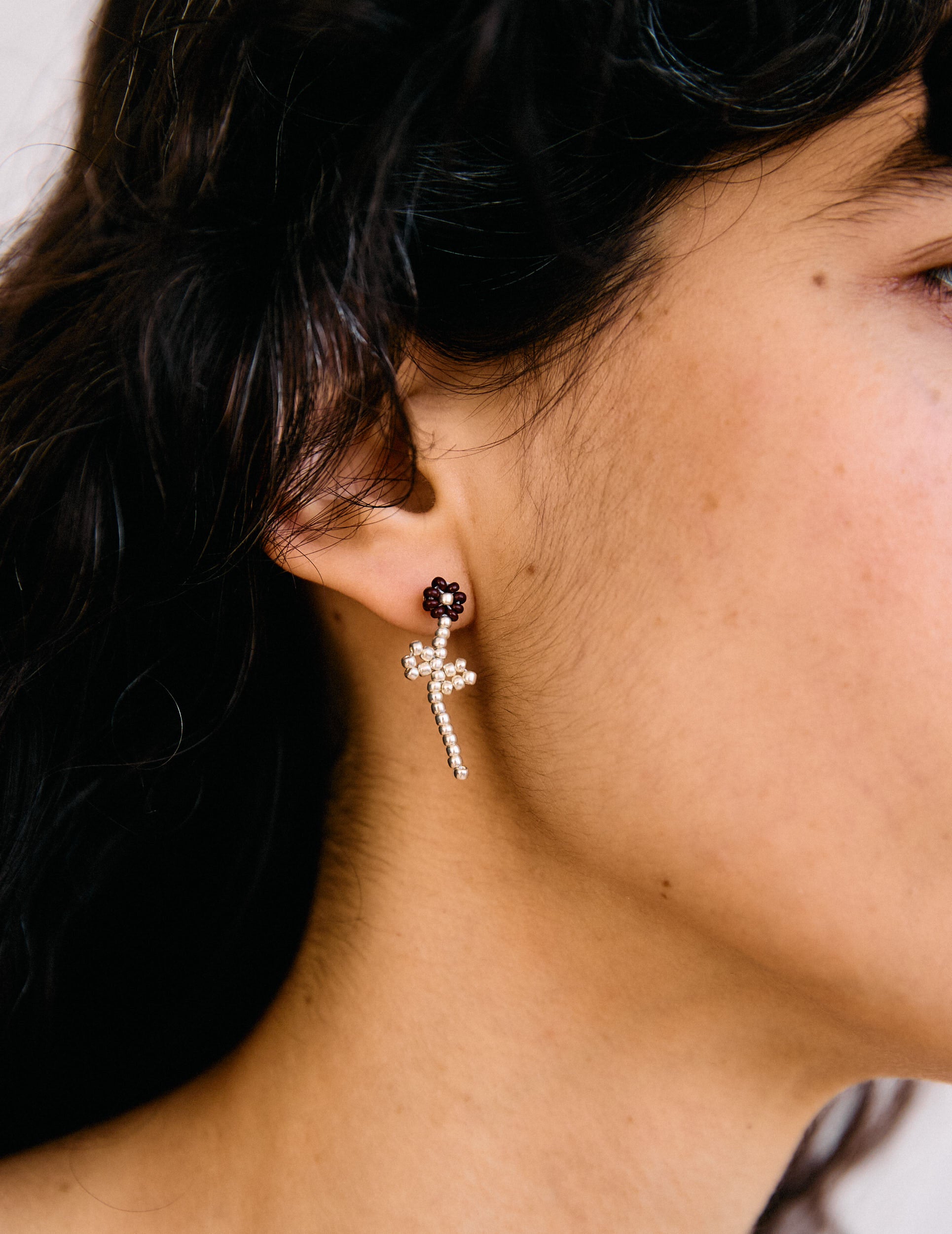 Brown Bloom Ear Stick