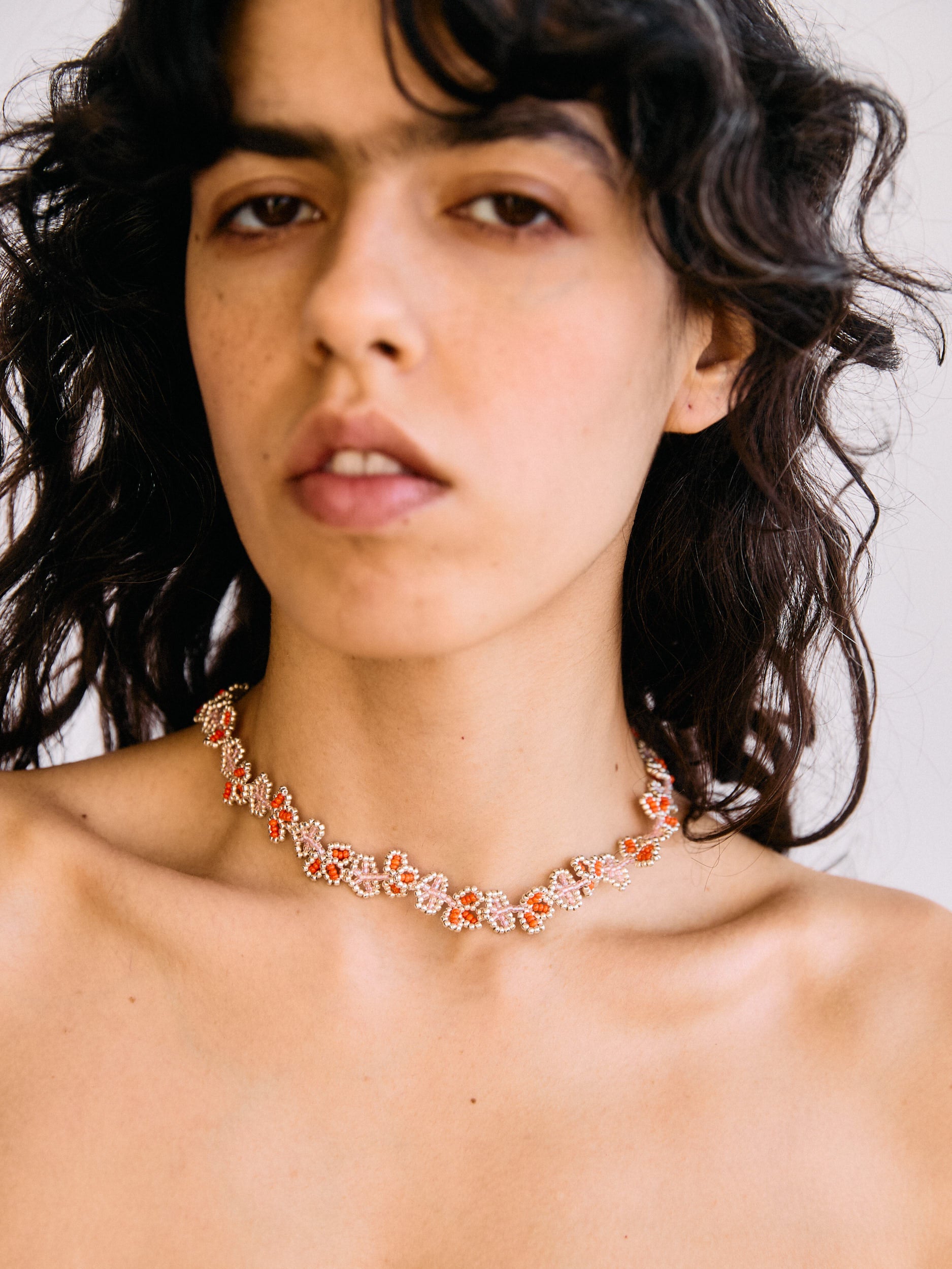 Orange Flor Necklace
