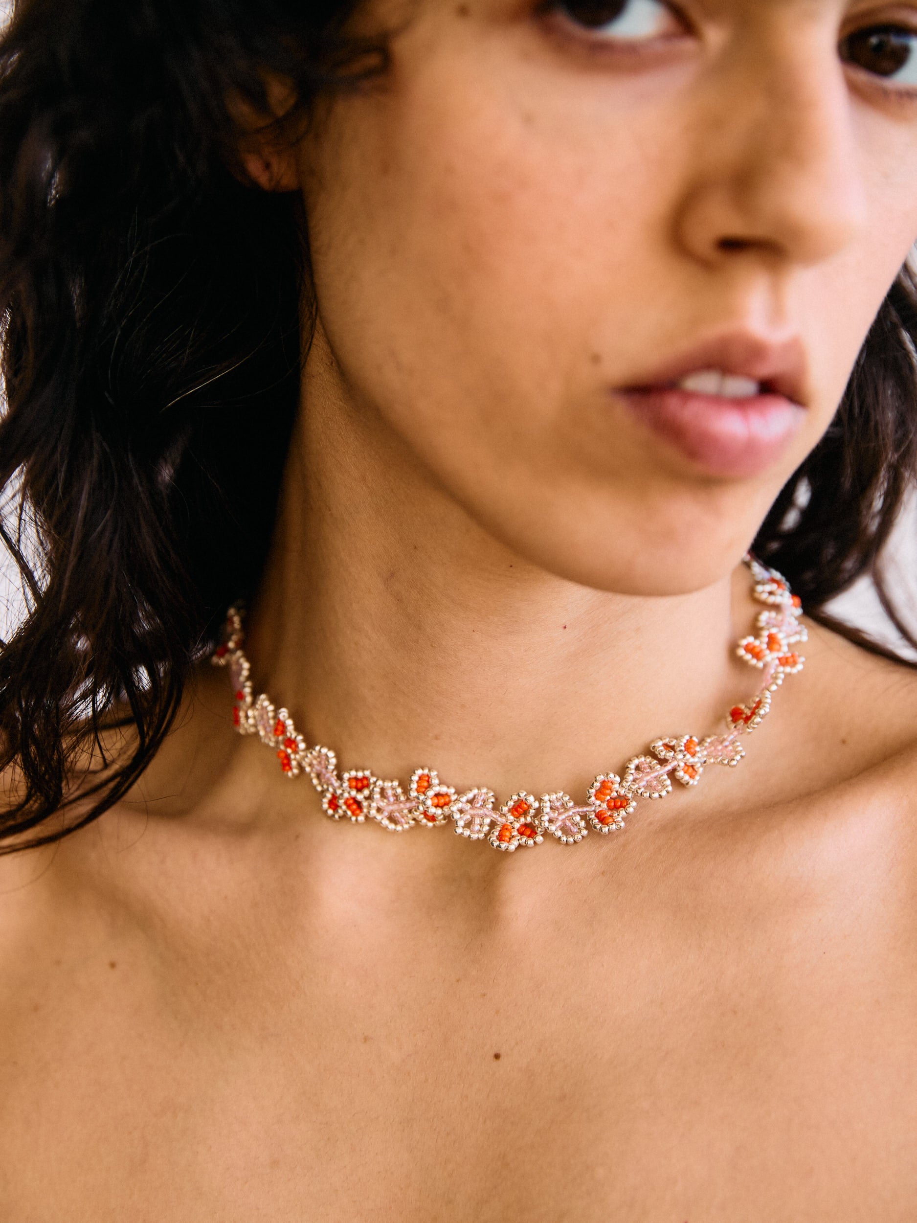 Orange Flor Necklace