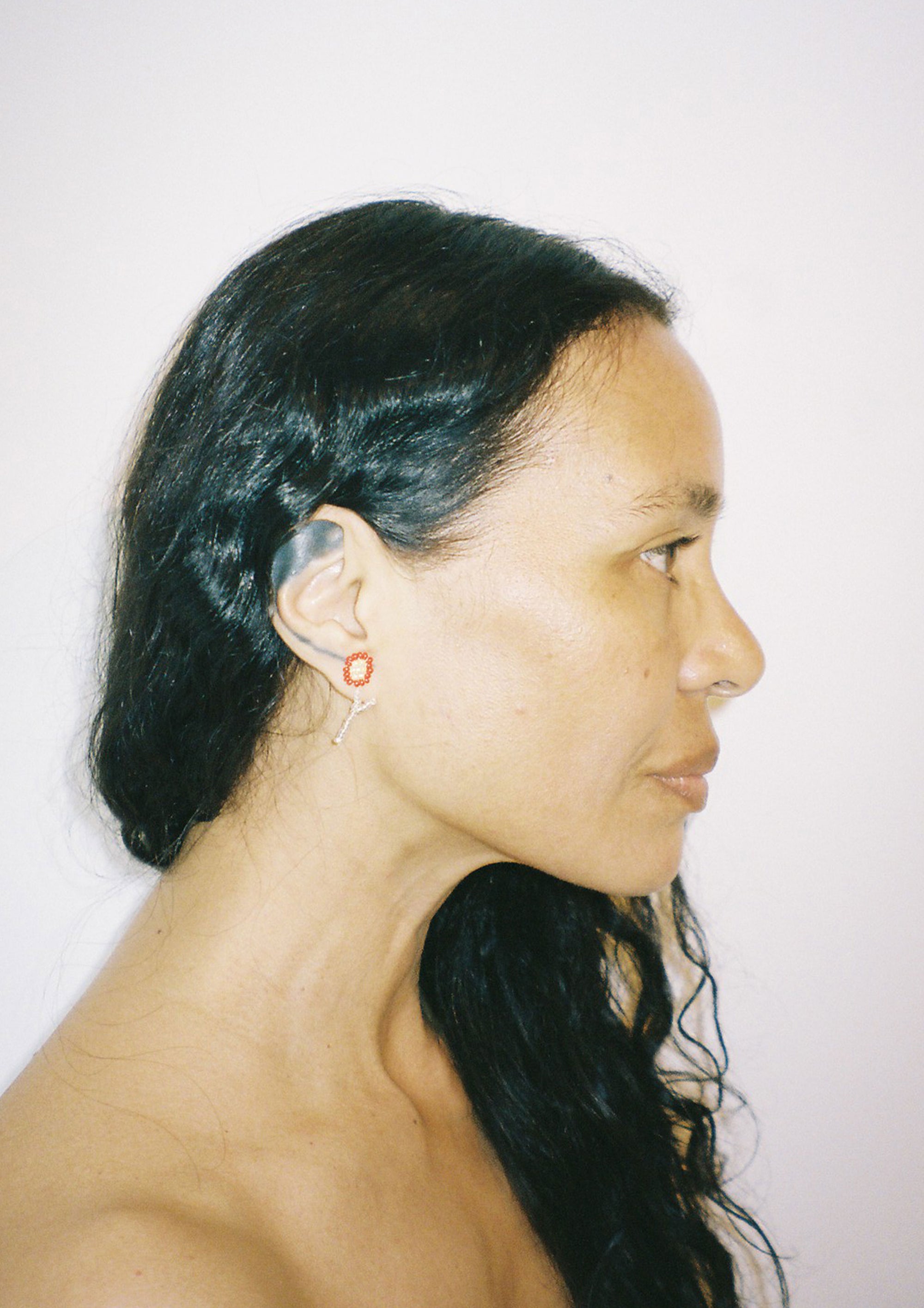 Red Flor Ear Stick