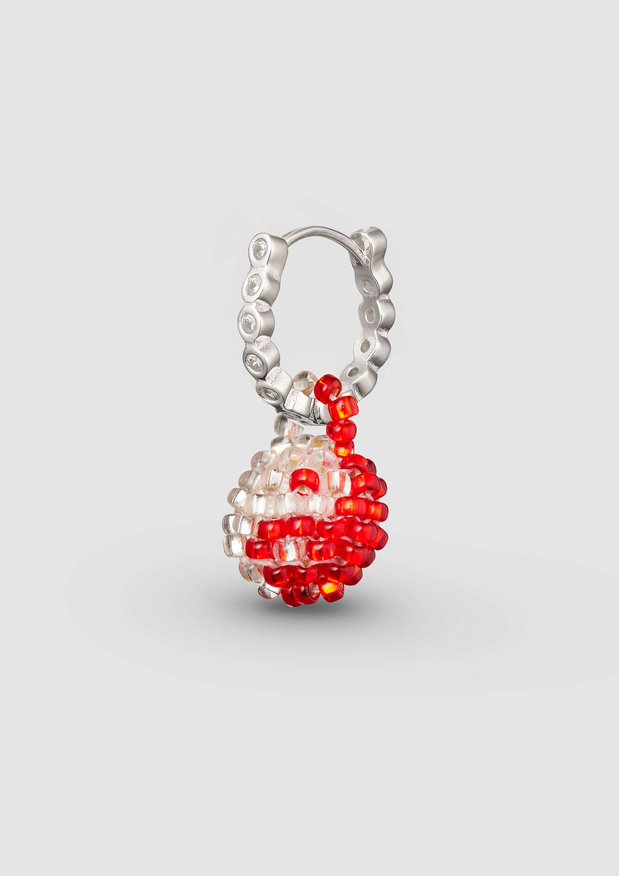 Red Silver Yin Yang Earring