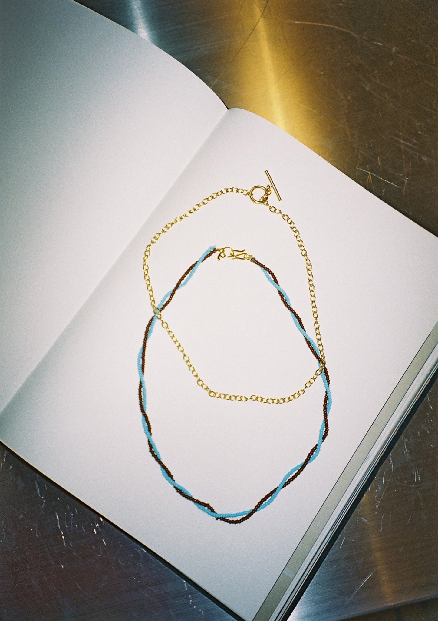 Twister Blue Brown Necklace