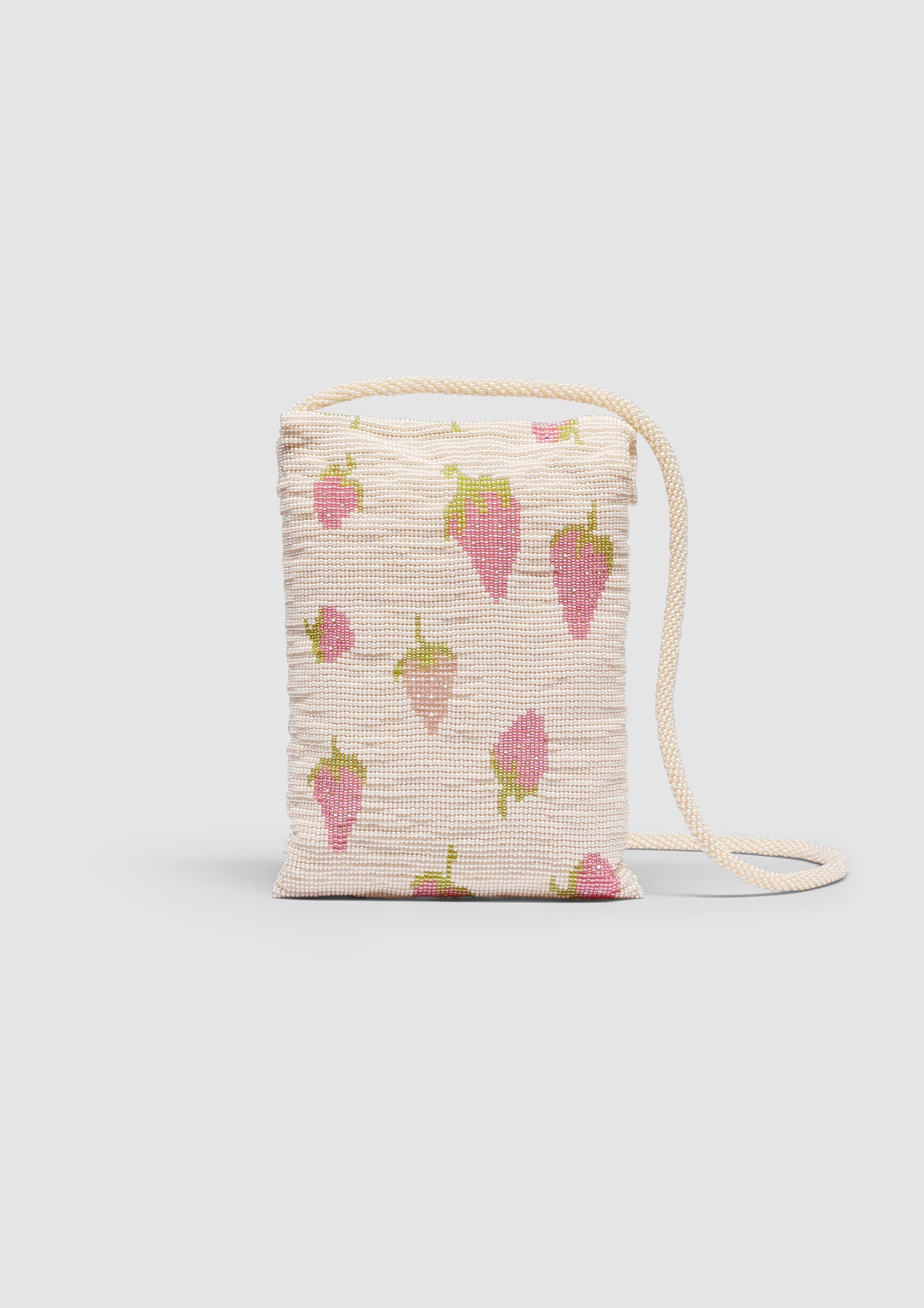 Beige Strawberry Phone Bag
