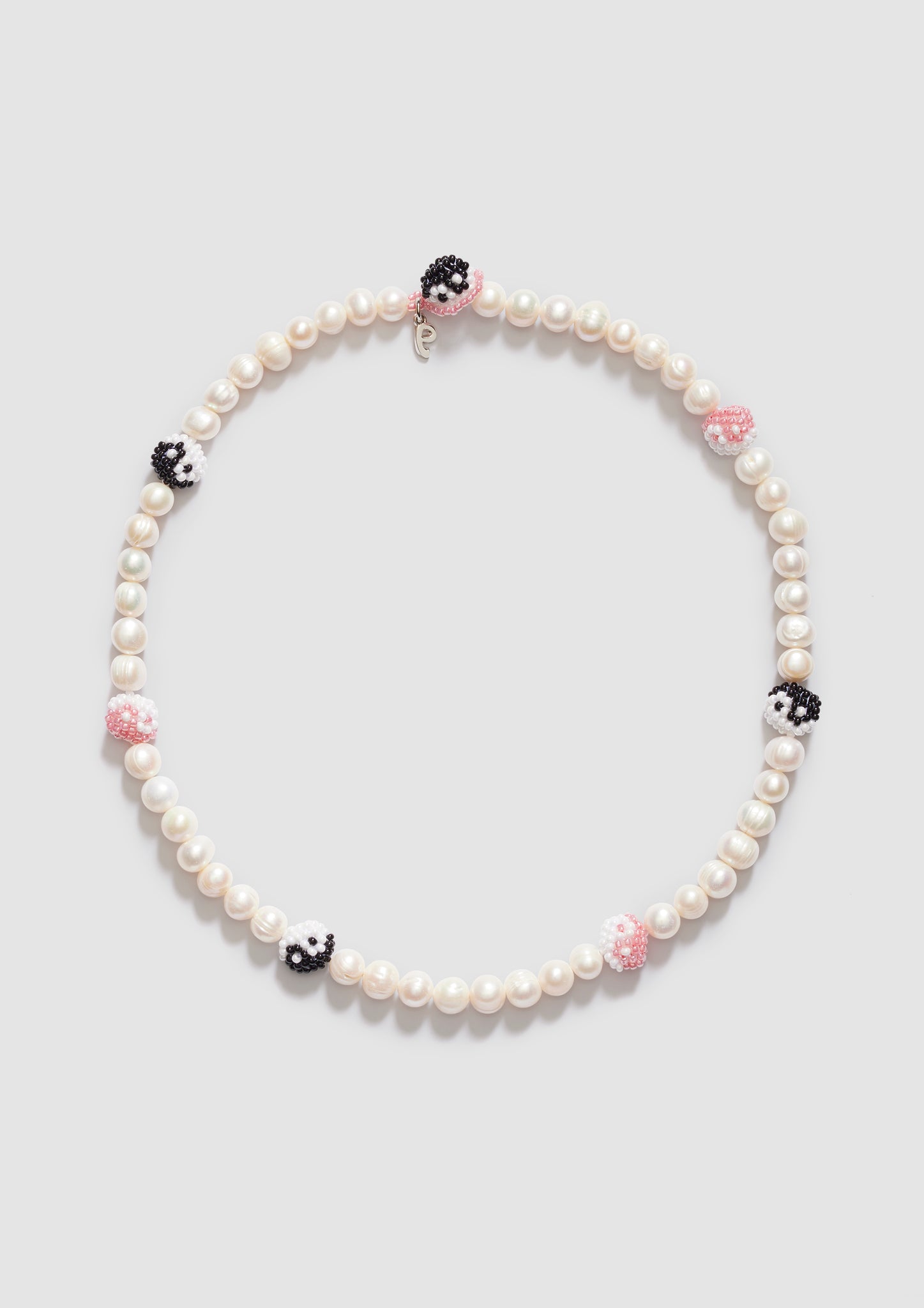 Pearl Multi Black Pink Yin Yang Necklace