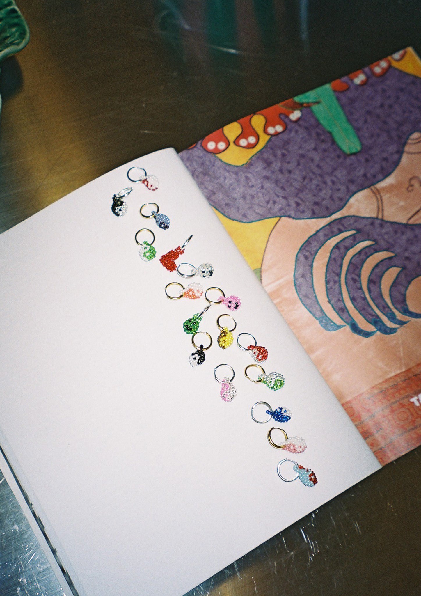Yellow Brown Yin Yang Earring
