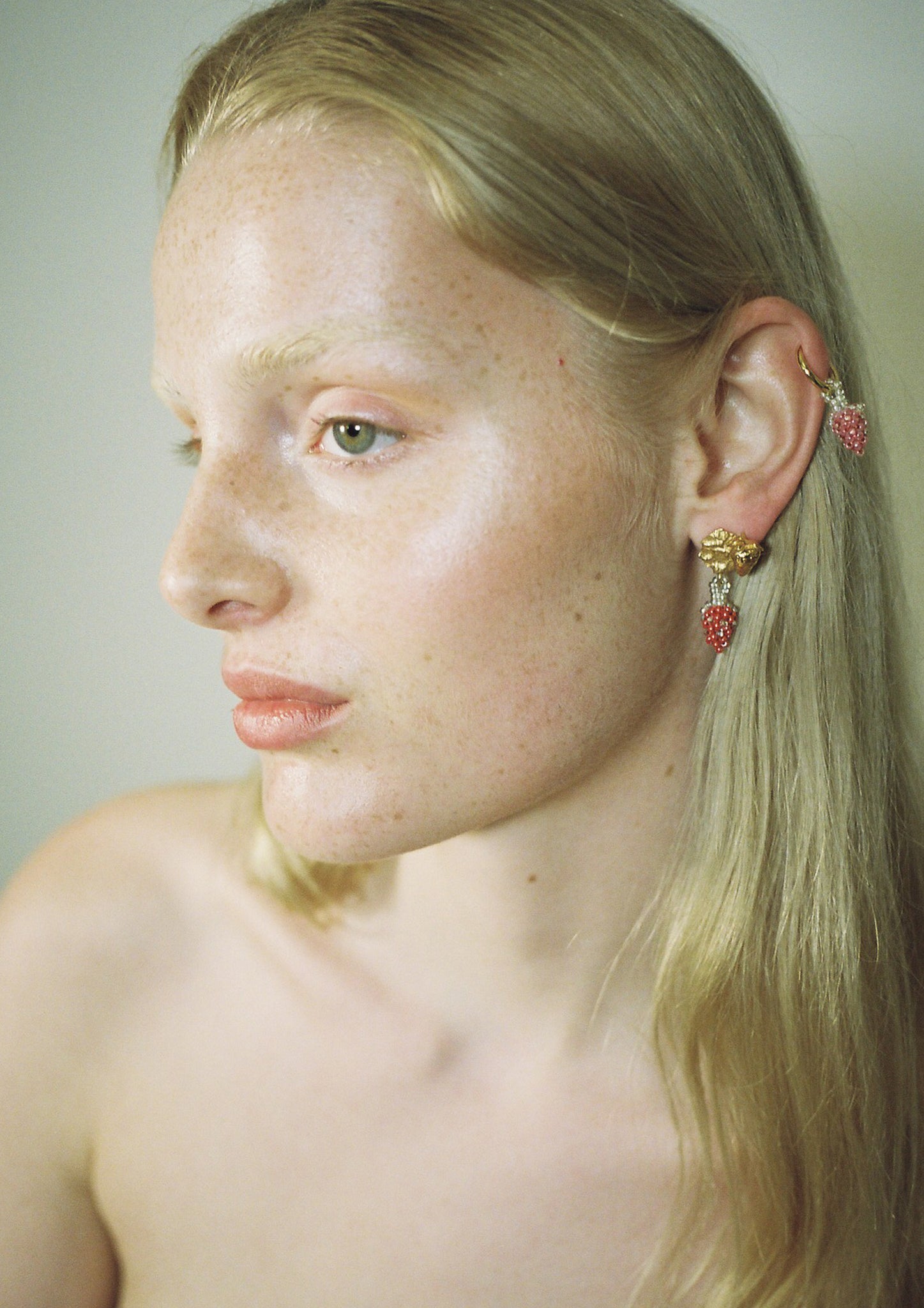 Mini Pale Strawberry Earring